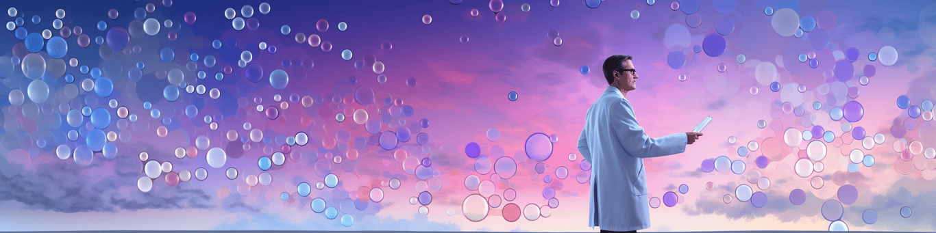 image of a doctor in a lab doing drug, clinical research