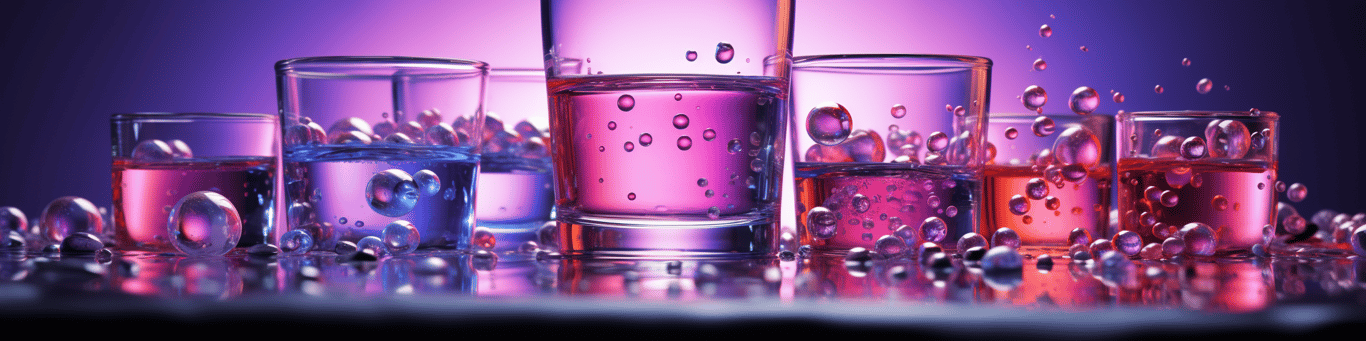 image of drug pills surrounding a glass of water symbolizing drug consumption