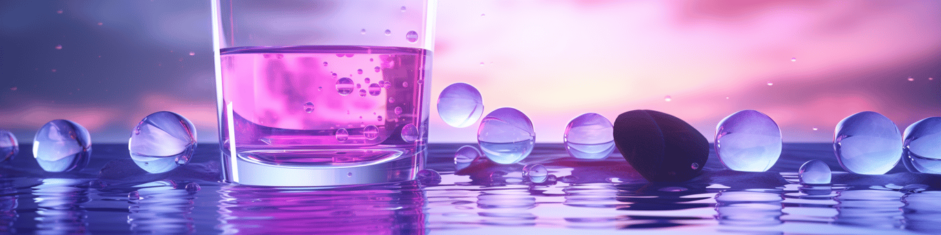 image of drug pills surrounding a glass of water symbolizing drug consumption