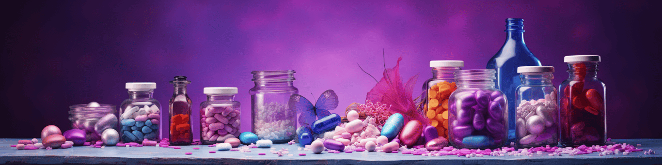 image of different drug pills on a surface