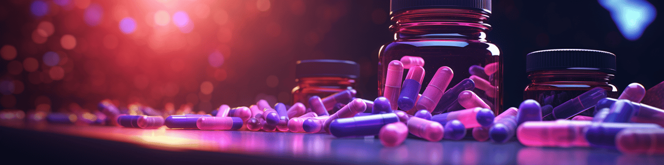 image of different drug pills on a surface