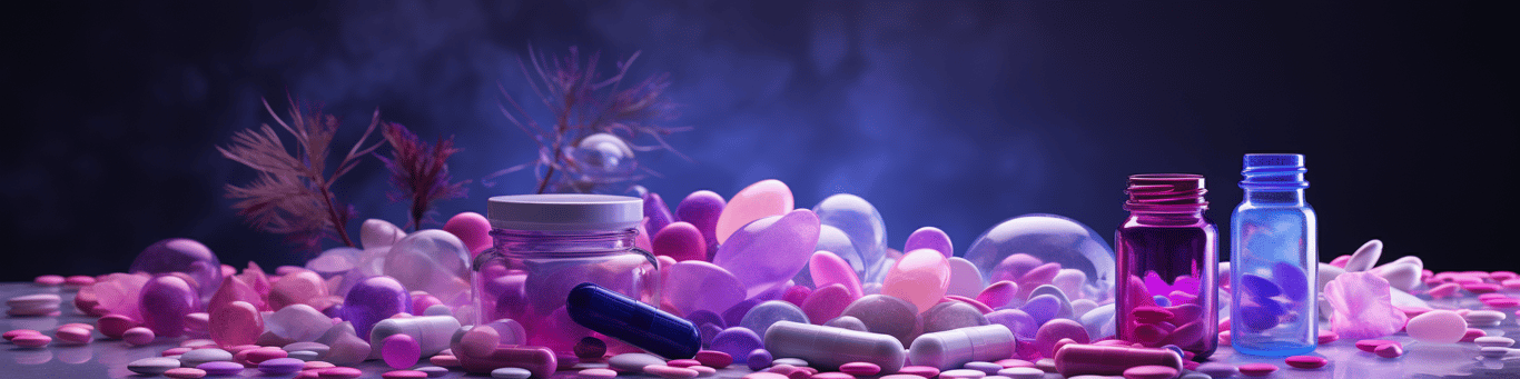 image of different drug pills on a surface