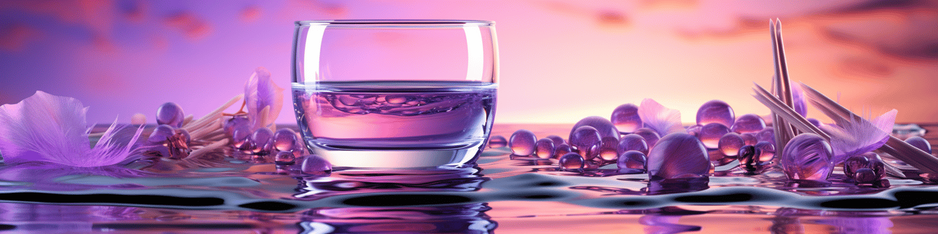 image of drug pills surrounding a glass of water symbolizing drug consumption