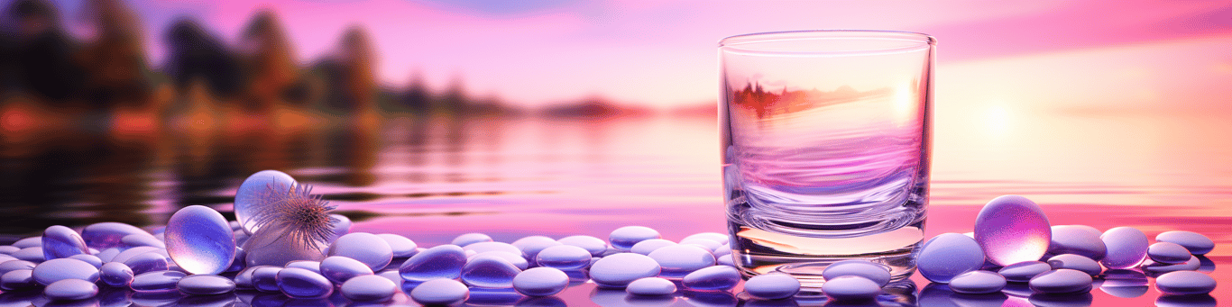 image of drug pills surrounding a glass of water symbolizing drug consumption