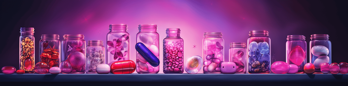 image of different drug pills on a surface