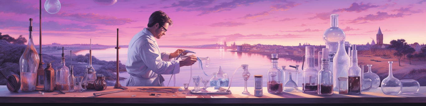 image of a doctor in a lab doing drug, clinical research