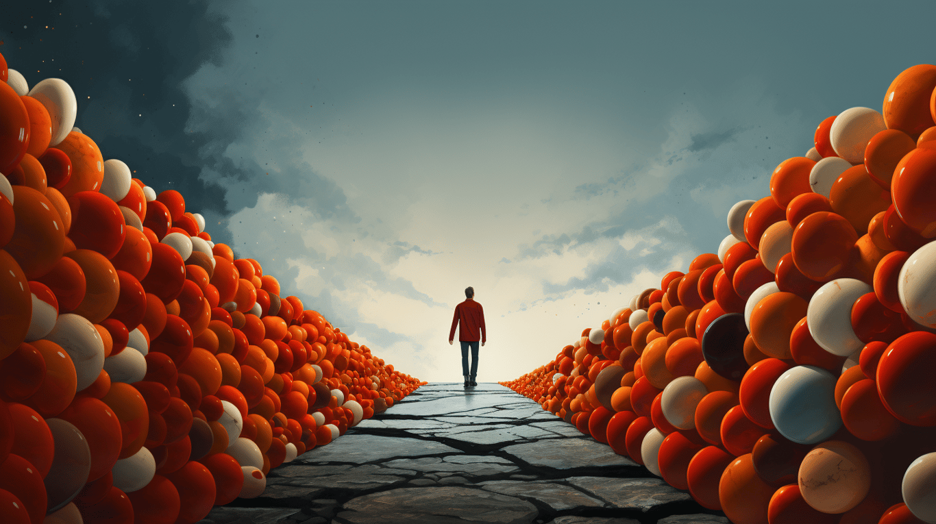 abstract image of a researcher studying a bottle of drug.