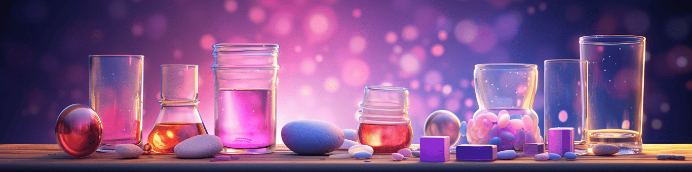 image of drug pills surrounding a glass of water symbolizing drug consumption