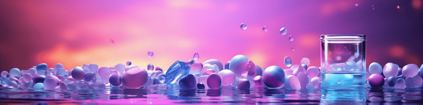 image of drug pills surrounding a glass of water symbolizing drug consumption