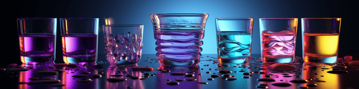 image of drug pills surrounding a glass of water symbolizing drug consumption