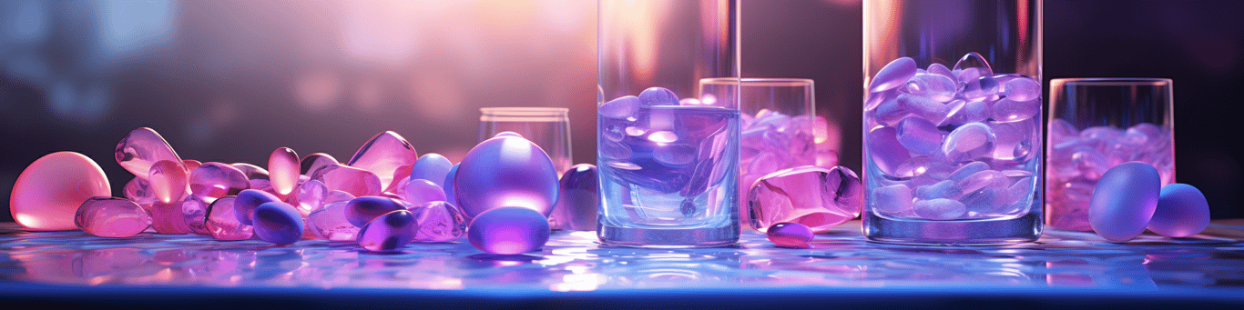 image of drug pills surrounding a glass of water symbolizing drug consumption