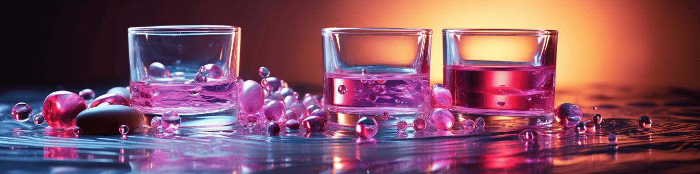 image of drug pills surrounding a glass of water symbolizing drug consumption
