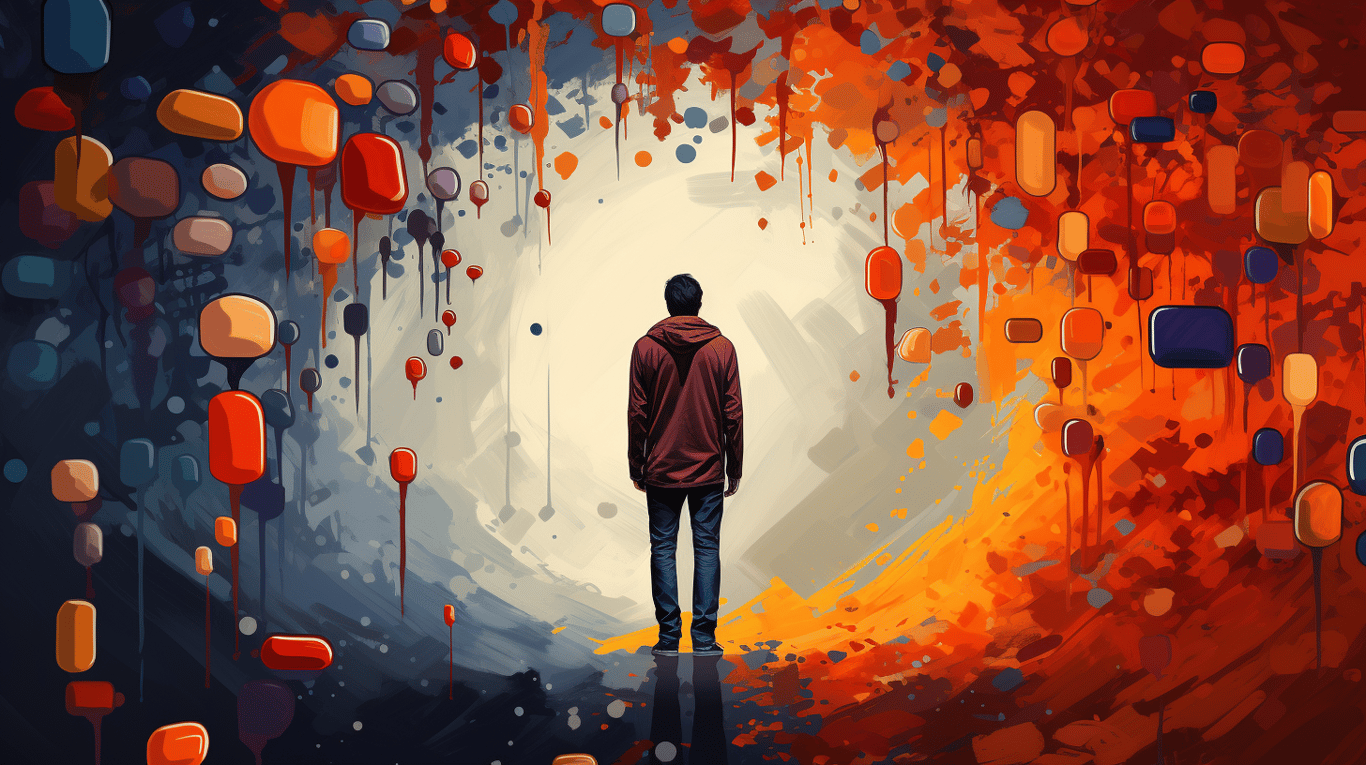 abstract image of a patient experiencing side effect