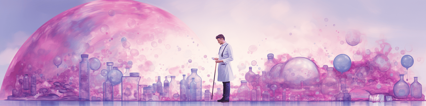 image of a doctor in a lab doing drug, clinical research