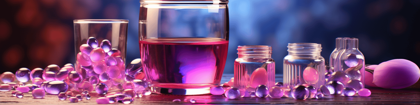 image of drug pills surrounding a glass of water symbolizing drug consumption