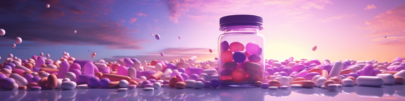 image of different drug pills on a surface