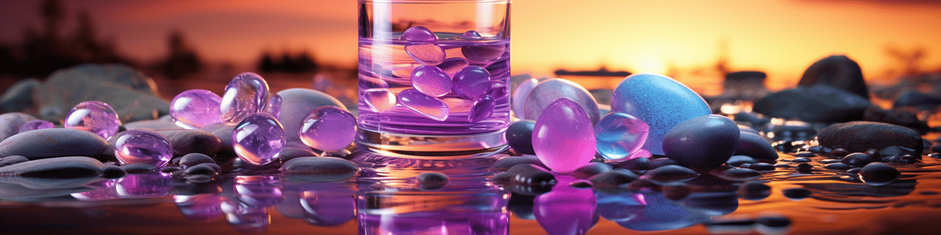 image of drug pills surrounding a glass of water symbolizing drug consumption