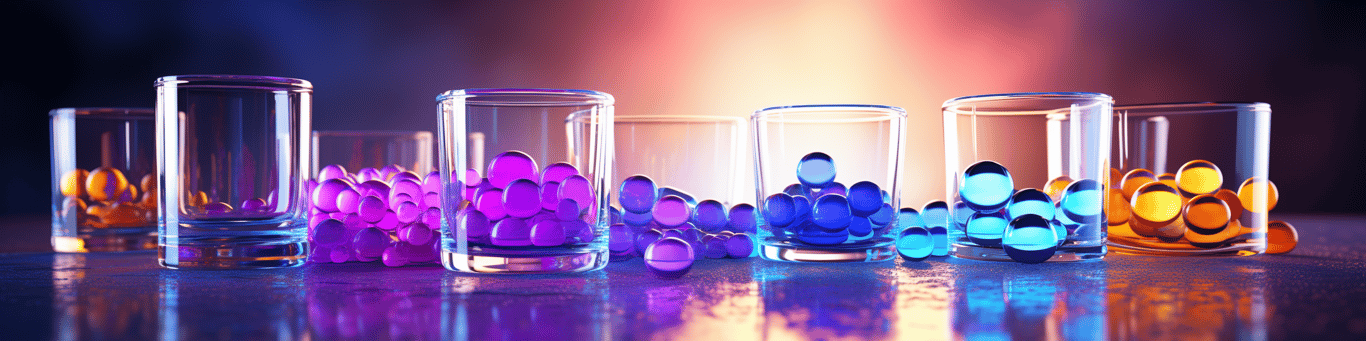 image of drug pills surrounding a glass of water symbolizing drug consumption