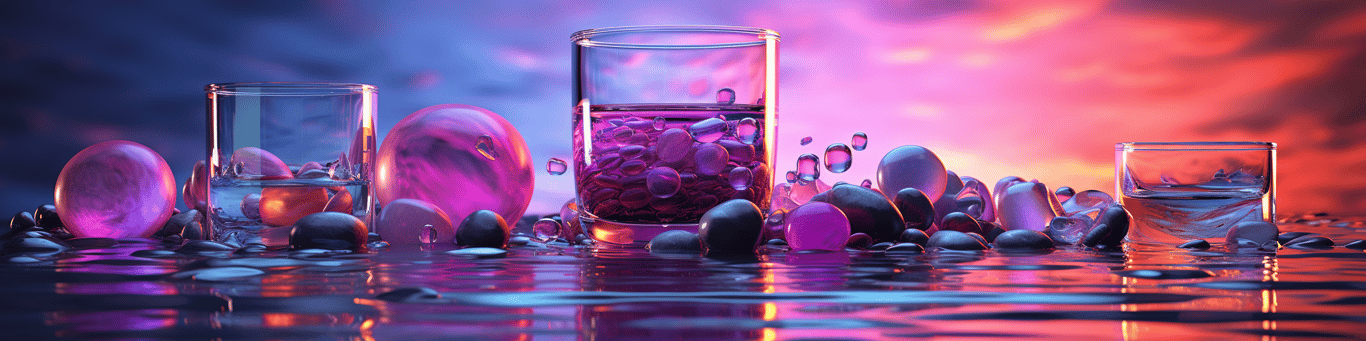 image of drug pills surrounding a glass of water symbolizing drug consumption