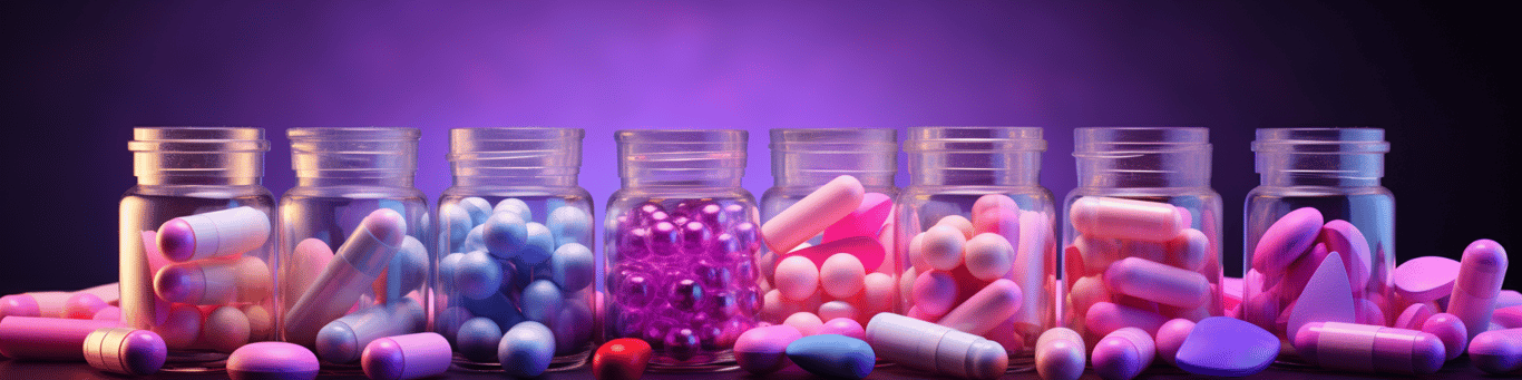 image of different drug pills on a surface