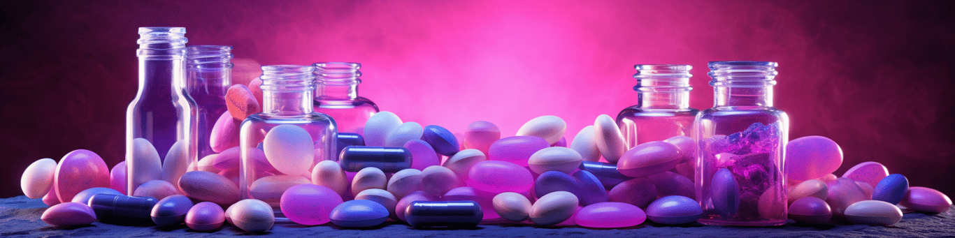 image of different drug pills on a surface