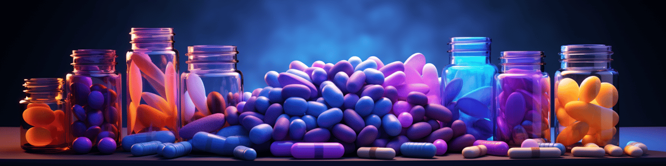 image of different drug pills on a surface