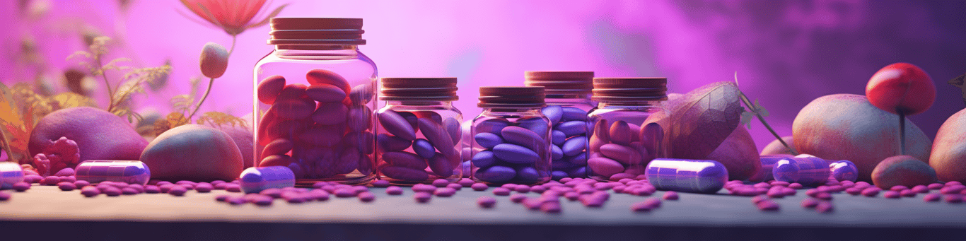 image of different drug pills on a surface