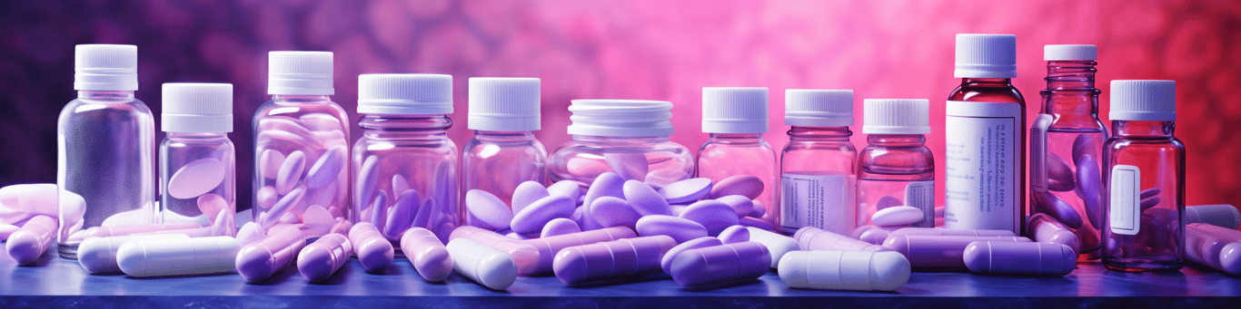 image of different drug pills on a surface