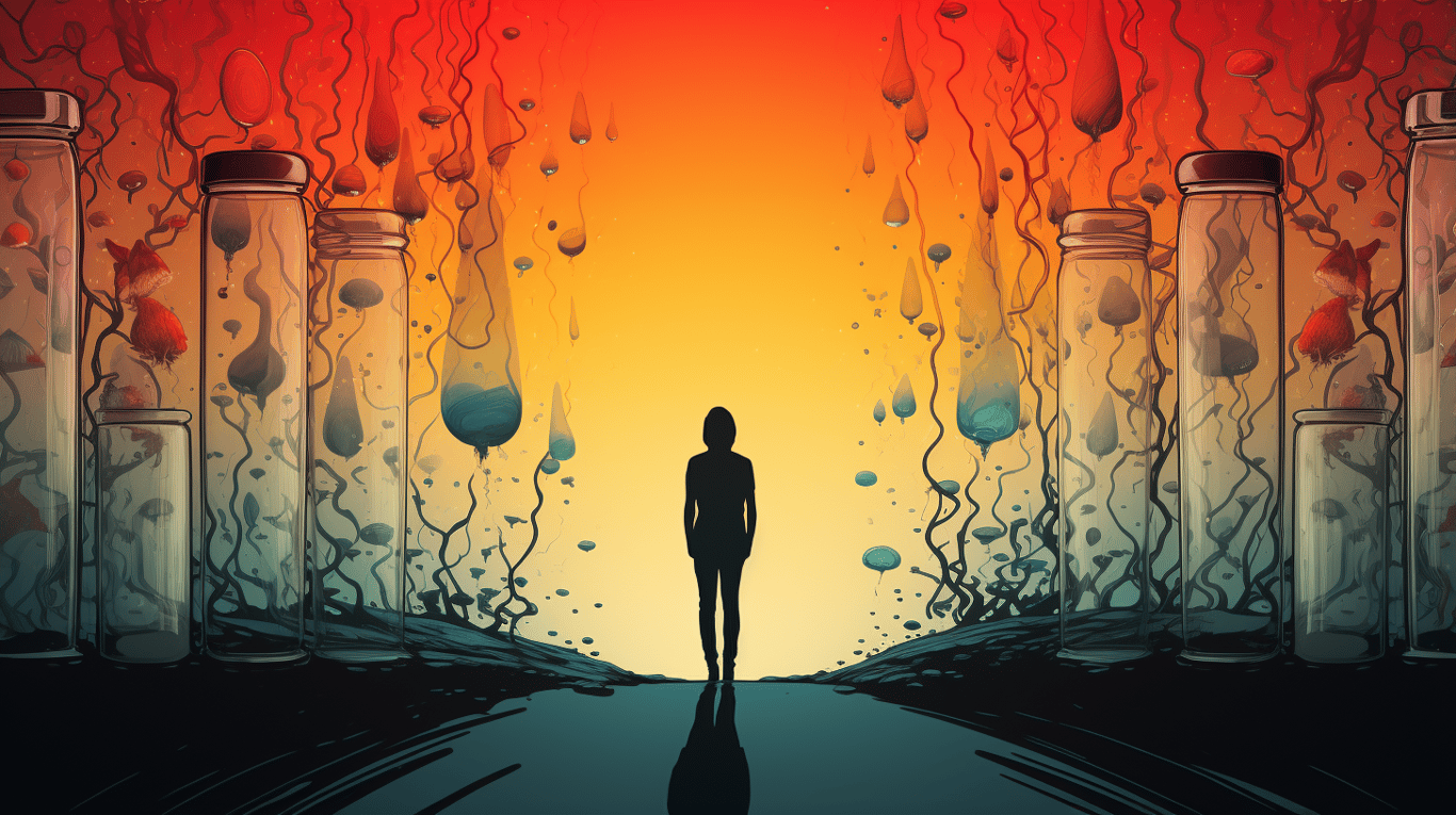 abstract image of a patient experiencing side effect