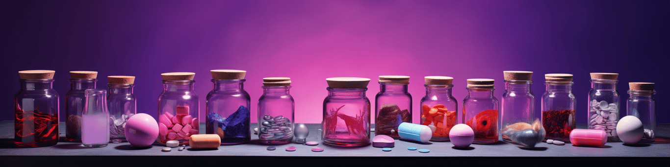 image of different drug pills on a surface