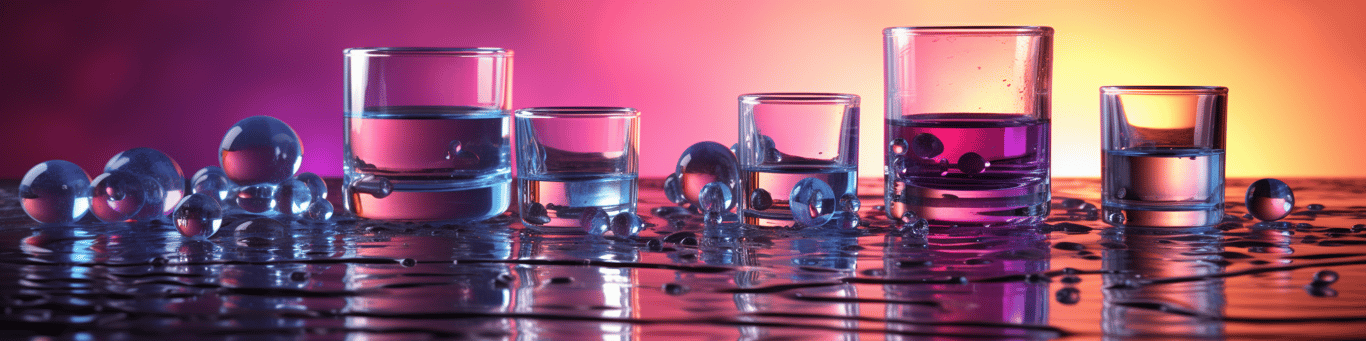 image of drug pills surrounding a glass of water symbolizing drug consumption