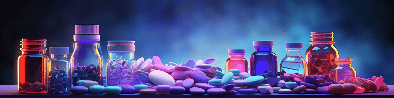 image of different drug pills on a surface