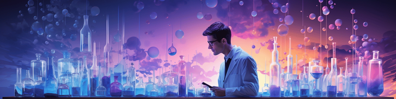 image of a doctor in a lab doing drug, clinical research