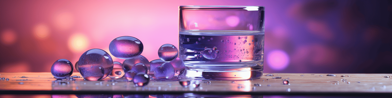 image of drug pills surrounding a glass of water symbolizing drug consumption