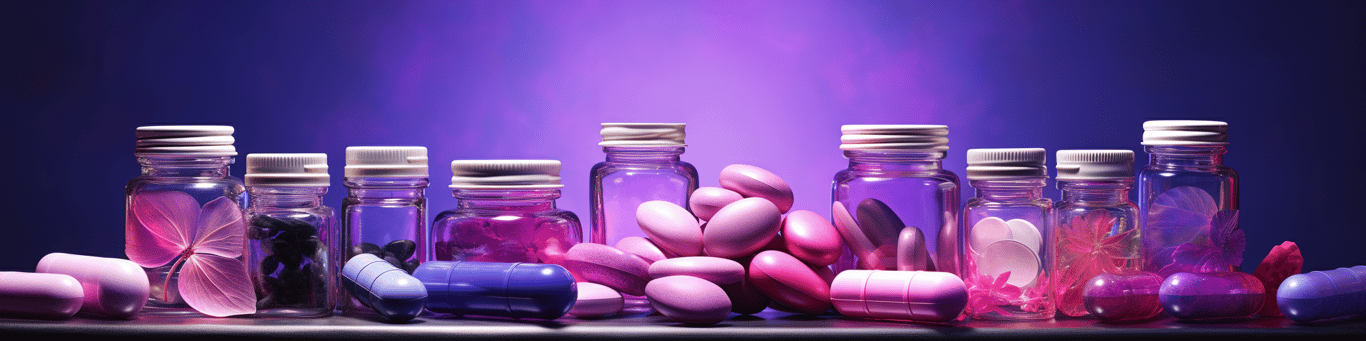 image of different drug pills on a surface