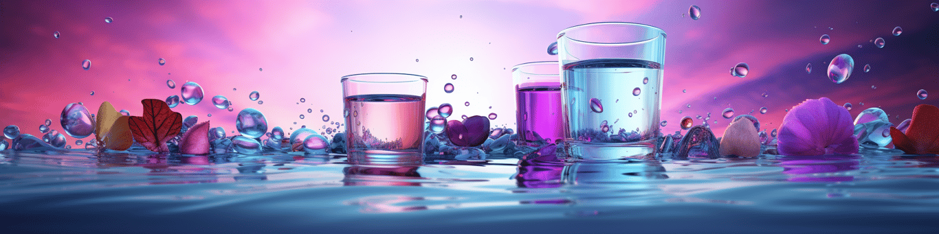 image of drug pills surrounding a glass of water symbolizing drug consumption