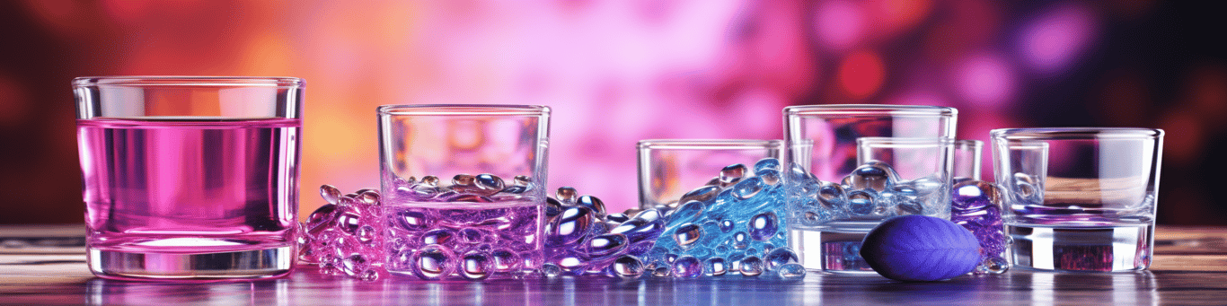 image of drug pills surrounding a glass of water symbolizing drug consumption