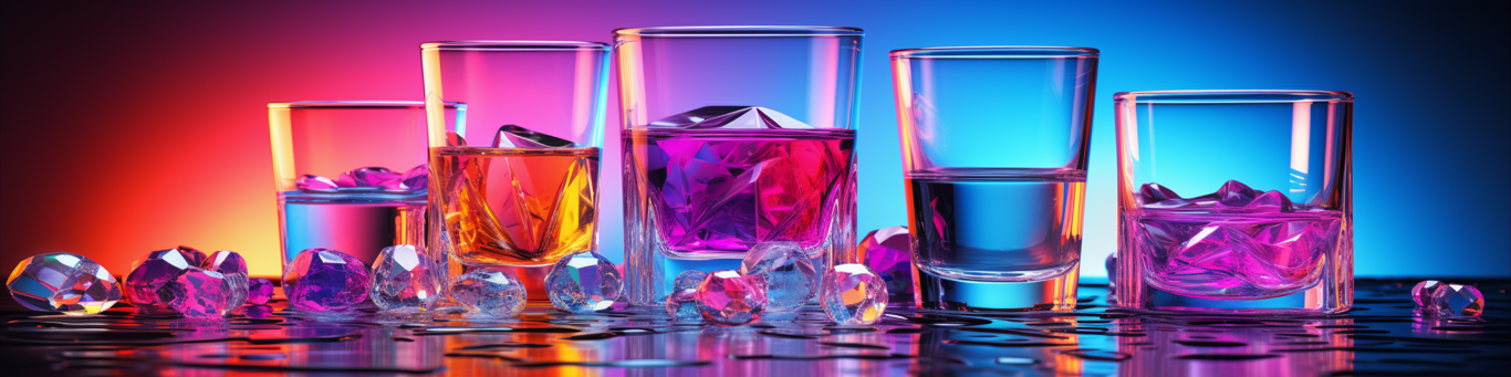 image of drug pills surrounding a glass of water symbolizing drug consumption