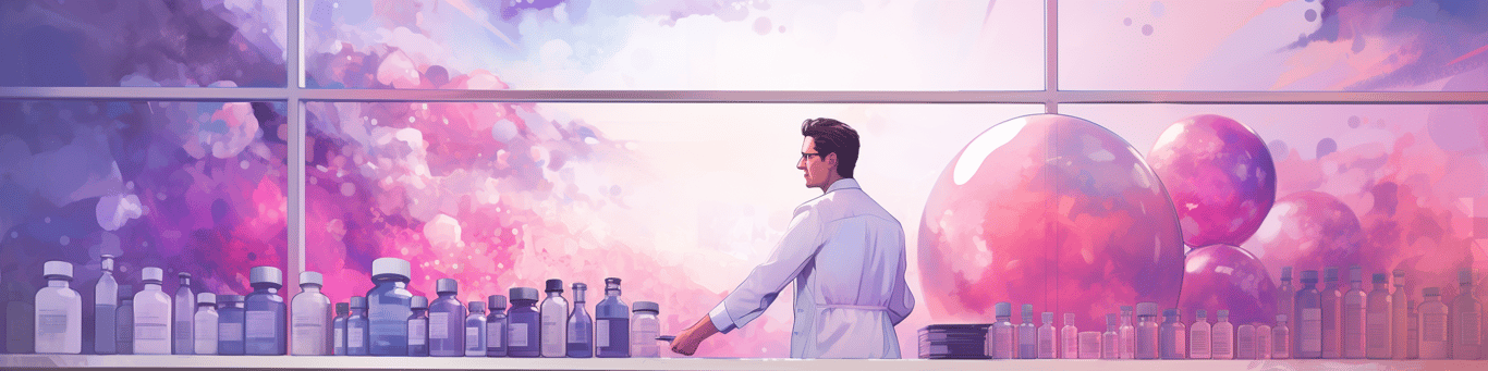 image of a doctor in a lab doing drug, clinical research