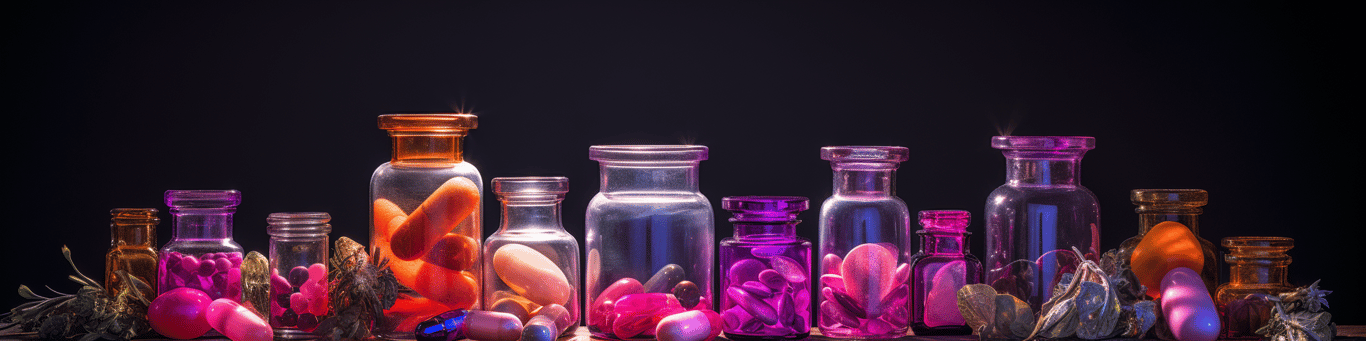 image of different drug pills on a surface