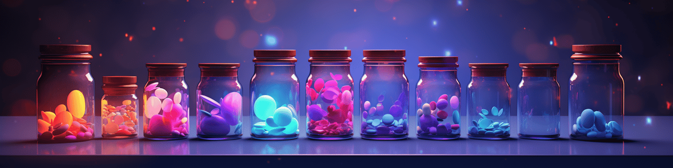 image of different drug pills on a surface