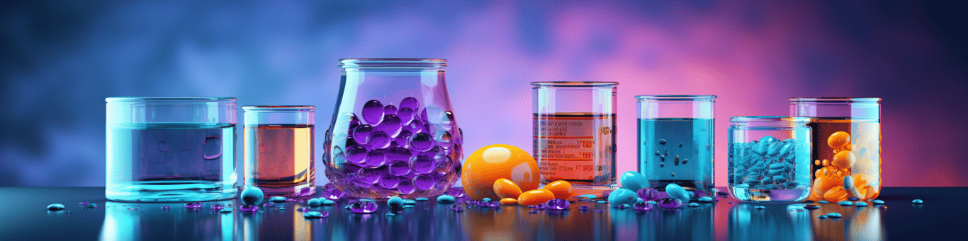 image of drug pills surrounding a glass of water symbolizing drug consumption