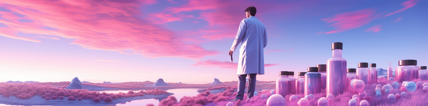 image of a doctor in a lab doing drug, clinical research