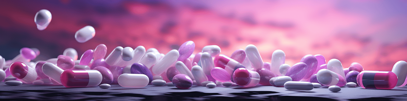 image of different drug pills on a surface