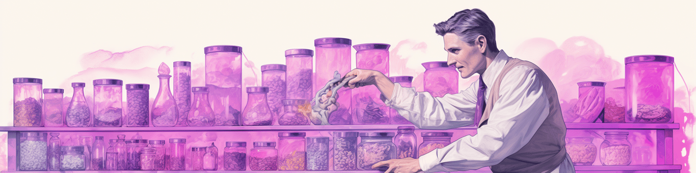 image of a doctor in a lab doing drug, clinical research