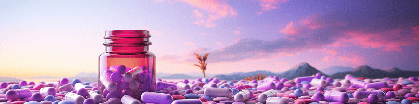 image of different drug pills on a surface