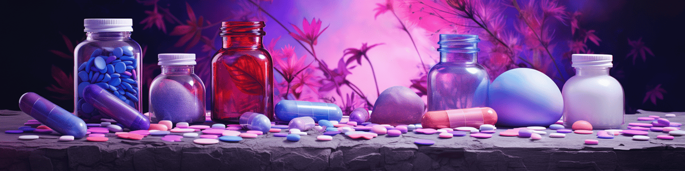 image of different drug pills on a surface