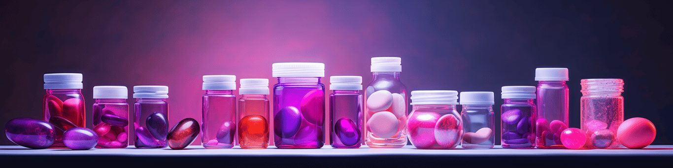 image of different drug pills on a surface