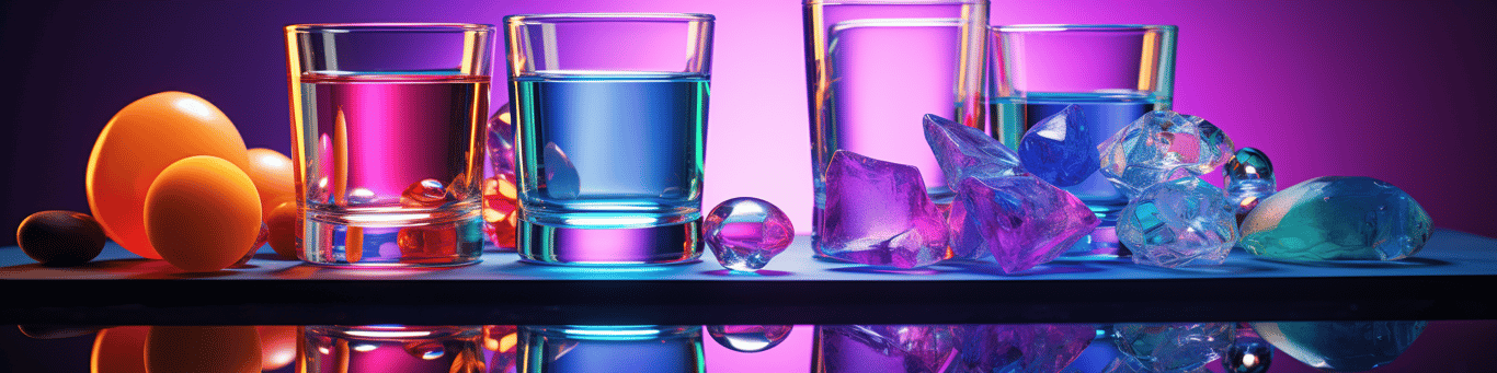 image of drug pills surrounding a glass of water symbolizing drug consumption
