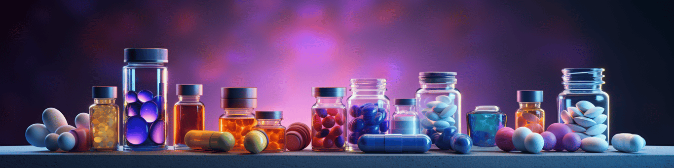 image of different drug pills on a surface
